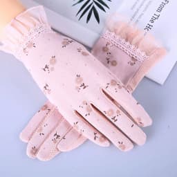 2024 New Fashion Flowers Women's Summer Driving Gloves Non-slip Block UV Touch Screen Gloves Breathable Cotton Gloves for Women