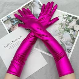 48CMWomen Bar Nightclubs Pole Dancing Performance Cosplay Long Patent Leather Sexy Gloves Multicolor Stretch Fashion Personality
