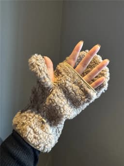 Thickened Lamb Fur Gloves Ear Covers Cycling Protection Soft Winter Gloves for Men And Women Cute Student Riding Ear Protection
