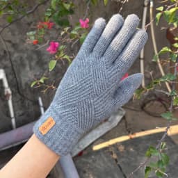 Women's Alpaca Knitted Mittens Warm Fleece Lined Knit Gloves with Touchscreen for Girls Winter Gifts Thick Warm Outdoor Gloves