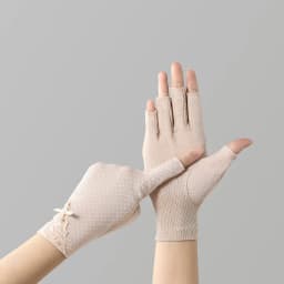 Ladies Summer Thin Fingerless Half-finger Riding Driving Non-slip Touch Screen Anti-ultraviolet Sunscreen Gloves Women