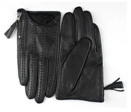 Women'a natural sheepskin leather tassel zipper driving glove lady's fashion genuine leather motorcycle glove R3372