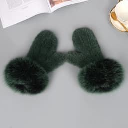 Luxury Women Natural Mink Fur Mittens Fox Fur Trimming Real Mink Fur Gloves Ladies Fur Elastic Hand Made Drop Shipping