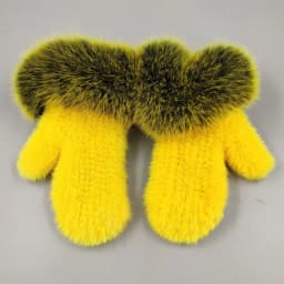Luxury Women Natural Mink Fur Mittens Fox Fur Trimming Real Mink Fur Gloves Ladies Fur Elastic Hand Made Drop Shipping