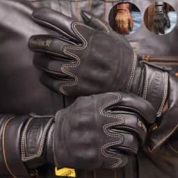 Women Men's 100% Natural Caw Leather Touchscreen Glove Male Fashion Genuine Leather Vintage Black Motorcycle Driving Glove R1018