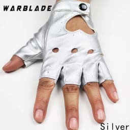 WarBLade Women Leather Gloves Fashion Fingerless Star Hollow Gloves Party Show Breathable Half Finger Mittens Women gants moto