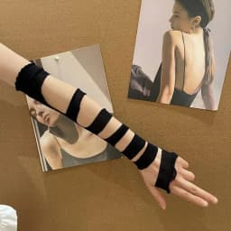 Retro JK Lolita Anime Concealing Hand Gloves Y2k Gothic Punk Hot Girl Ruffle Half-palm Gloves Women's Fingerless Bandage Gloves