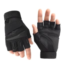 Gym Sport Breathable Fingerless Gloves Men Outdoor Tactical Techwear Style Anti-slip Bicycle Motorcycle Gloves Black Blue Red