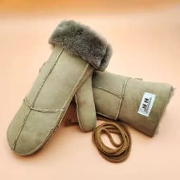 Men Women's Autumn Winter Thicken Warm Natural One Piece Wool Fur Leather Glove Winter Brand Wool Fur Mitten R2217
