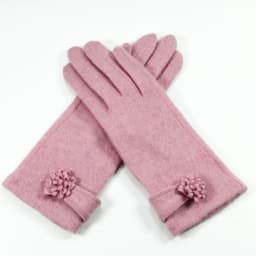 Fashion Elegant Female Wool Knit Embroidery Touch Screen Gloves Winter Women Warm Cashmere Full Finger Bow Dotted Gloves C21