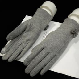 Fashion Elegant Female Wool Knit Embroidery Touch Screen Gloves Winter Women Warm Cashmere Full Finger Bow Dotted Gloves C21