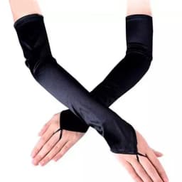 Summer 49CM Long Women Sunscreen Finger Hook Cover Up Scars Drive Ride Gloves Satin Dinner Dress Etiquette Mittens
