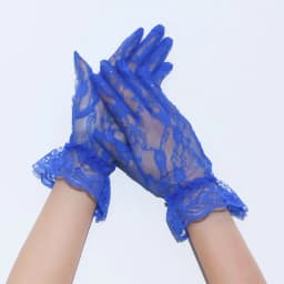 Women Fashion Elegant Lace Wrist Thin Transparent Blue White Black Short Gloves Wedding Dress Music Festival Party Performance