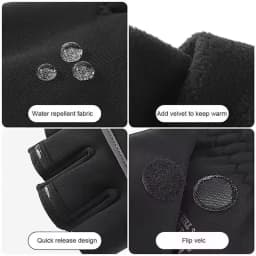 Winter warm Gloves Fingerless Convertible Thermal Mittens Gloves Windproof Polar Fleece Warm men women double-layer Flap Gloves