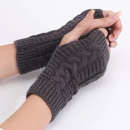 Women Twist Pattern Crochet Knit Fingerless Gloves Faux Wool Hand Warmers Stylish Knitting Arm Mittens Ladies Winter Gloves 2026