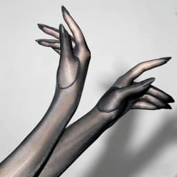Ultra-thin Sexy Oil Glossy Shiny High Elasticity Solid Nylon Long Five-Finger Gloves Women Aurora Tights Stockings Mittens