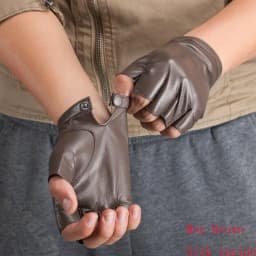 New Fashion High Quality Soft Women Men Half Finger Genuine Leather Motocycle Fingerless Sheepskin Gloves S74