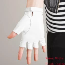 New Fashion High Quality Soft Women Men Half Finger Genuine Leather Motocycle Fingerless Sheepskin Gloves S74