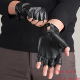 New Fashion High Quality Soft Women Men Half Finger Genuine Leather Motocycle Fingerless Sheepskin Gloves S74