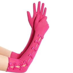 Women's 48cm Mesh Hollow Bows Fashion Personality Elastic Breathable Thin Long Gloves Lolita Cosplay Stage Performance Opera