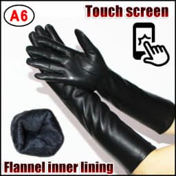 AOTIANYANG Leather Gloves 100% sheepskin mid-length colored fleece for cold and warm winter women's long arm sleeves for driving