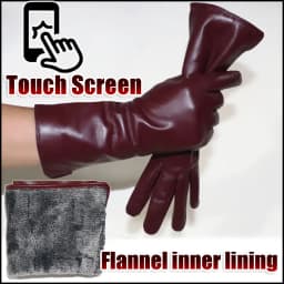 AOTIANYANG Leather Gloves 100% sheepskin mid-length colored fleece for cold and warm winter women's long arm sleeves for driving