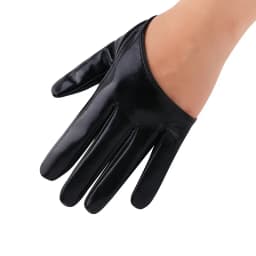 Women Sexy DS Half Palm Nightclub Pole Dancing Stage Performance Cosplay Party Fashion Personality Hip Hop PU Leather Gloves