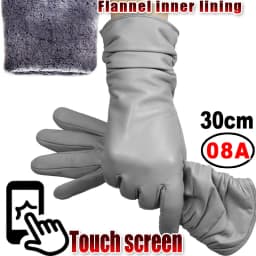 High-end Leather Sheepskin Gloves Women's Warm Knitted Flannel Lining Touch Screen Color Leather Gloves Driving Genuine New