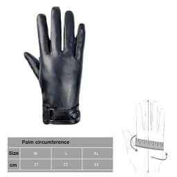 2024 Men's Sheepskin Leather Gloves Fashion Driving Riding Gloves Warm Cashmere Lined Thin Mittens For Male Ideal Gifts For Men