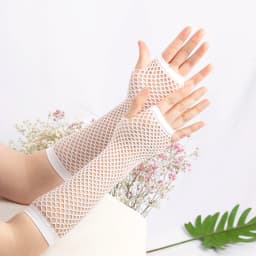 New Fashion Long Black Fishnet Gloves Women Fingerless Gloves Girls Beautiful Dance Gothic Punk Rock Costume Fancy Sexy Gloves