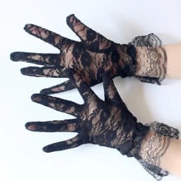 Summer Women Sexy Lace Black Short Gloves Sunscreen Breathable Thin Soft Female Gloves Jacquard Elegant Funeral Gloves