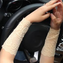 New Fashion for Women Short Lace Flowers Mesh Fingerless Gloves Scar-covering Sun-proof Arm Sleeves Lace False Sleeves