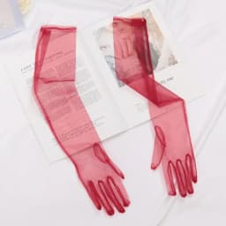 Women's Sexy Transparent Gloves Long Tulle Gloves Ultra Thin Full Finger Mittens Mesh Elbow Wedding Bride Sheer Sunscreen Glove