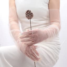 Women's Sexy Transparent Gloves Long Tulle Gloves Ultra Thin Full Finger Mittens Mesh Elbow Wedding Bride Sheer Sunscreen Glove