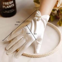 Women's Satin Elegant Pearl Driving White Black Bridal Wedding Banquet Accessories Short Etiquette Dress Gloves