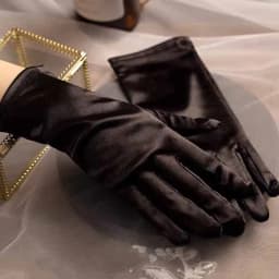 Women's Satin Elegant Pearl Driving White Black Bridal Wedding Banquet Accessories Short Etiquette Dress Gloves