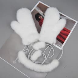 New Women 100% Real Genuine Knitted Mink Fur Mittens Winter Warm Lady Real Mink Fur Fashion Lady Gloves Handmade Knit Fur Mitten