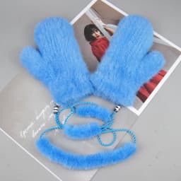 New Women 100% Real Genuine Knitted Mink Fur Mittens Winter Warm Lady Real Mink Fur Fashion Lady Gloves Handmade Knit Fur Mitten