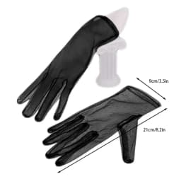 Black White Solid Soft Tulle Women Fashion EtiquetteTransparent Bridal Wedding Ultra Thin Elasticity Mesh Breathable Short Glove
