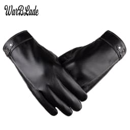 New Men's Business Gloves Winter Mittens Keep Warm Touch Screen Windproof Driving Guantes Male Autumn Winter PU Leather Gloves