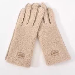 Fashion Imitation Fleece Winter Keep Warm Gloves Women Touch Screen Thickened Cycling Driving Windproof Cold Proof Mittens