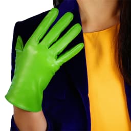 White Leather GLOVES Wrist Short 8" 21cm Faux PU Cosplay Halloween Custome Evening Party Club Dressing FASHION Glove