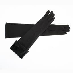 Long Gloves Women's Knitted Cotton Elastic Sun Protection Fashion Simple Brushed Lining Autumn and Winter Warm Sleeves