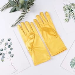 Satin Short Gloves for Women Elegant Temperament Princess Wedding Bridal Multicolor Gloves Stage Performance Dinner Accessories