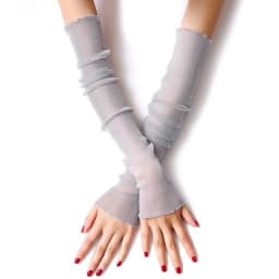 Summer Women Sexy Hollow Transparent Sun Protection Drive Breathable Cycling Fingerless Gloves Quick Dry Prom Cosplay Etiquette