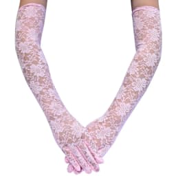 New Elastic Floral Lace Full Finger Holiday Party Gloves For Men Women Solid Sunscreen Long Mittens Outdoor Dress Up Gloves