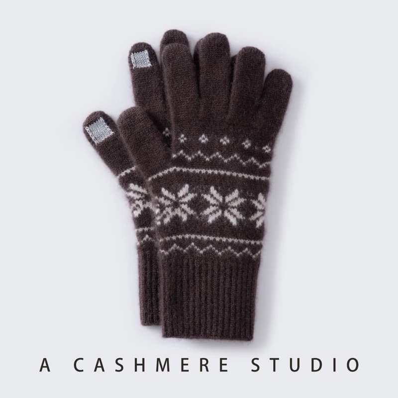 ZYCZCXX A-grade 100% Cashmere Knitted Soft Warm Touch Screen Gloves in Autumn and Winter Stretch Gloves for Men And Women.