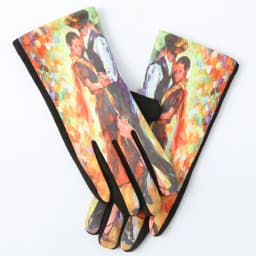 Oil Painting Touch Screen Driving Mittens Women's Winter Suede Leather Motorcycle Gloves Ourdoor Warm Sport Ski Cycling Glove