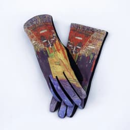 Oil Painting Touch Screen Driving Mittens Women's Winter Suede Leather Motorcycle Gloves Ourdoor Warm Sport Ski Cycling Glove
