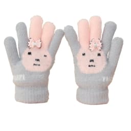 Children's Five-Finger Warm Gloves for Girls Ages 5-12 Kids Thermal Mittens with Thumb Separation